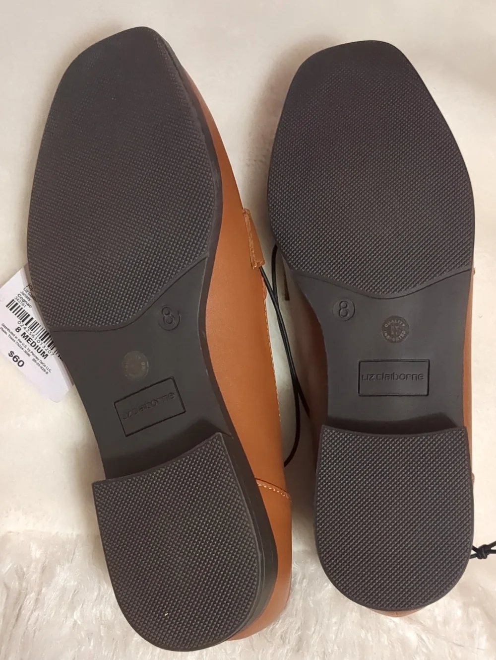 Liz Claiborne NEW Womens Jansey Square Toe Loafers Brown Size 8 Memory Foam